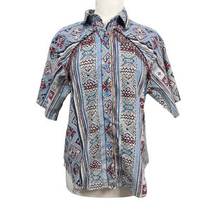 Starfire Vintage Southwestern Print Button Front Shirt Womens Large